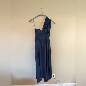 Birdy Grey Grave Convertible Navy Chiffon Dress With Slit Size Medium